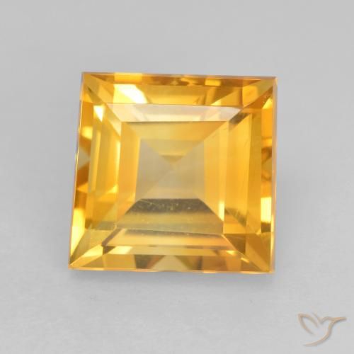 1.93ct طبيعي ذهبى لامع سيترين, مربع, VVS-VS