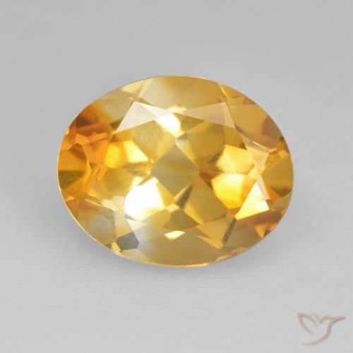 3.09ct طبيعي برتقالى ذهبى غامق سيترين, بيضوي, VVS-VS