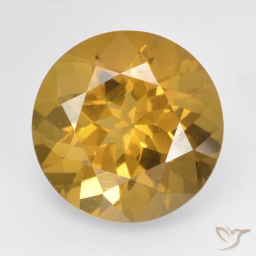 8.60ct طبيعي برتقالى ذهبة سيترين, دائري, VVS-VS
