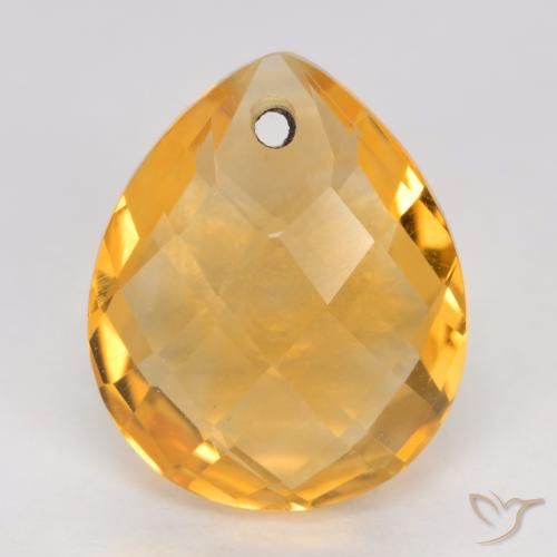 3.72ct طبيعي ذهبى-برتقالى سيترين, شكل الكمثرى, VVS-VS