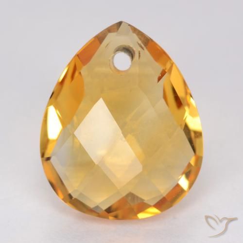 3.46ct طبيعي ذهبى-برتقالى داكن سيترين, شكل الكمثرى, VVS-VS
