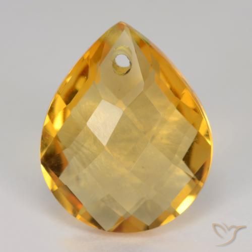 3.52ct طبيعي ذهبى داكن سيترين, شكل الكمثرى, VVS-VS