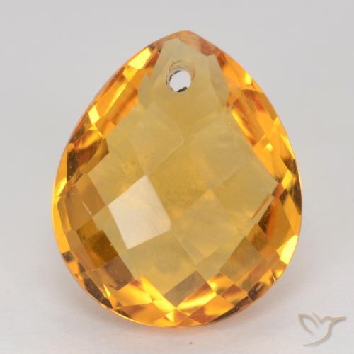 3.86ct طبيعي ذهبى داكن سيترين, شكل الكمثرى, VVS-VS