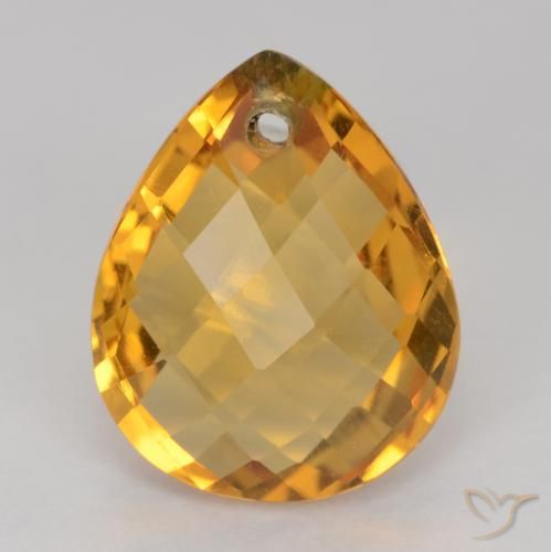 3.39ct طبيعي ذهبى داكن سيترين, شكل الكمثرى, VVS-VS
