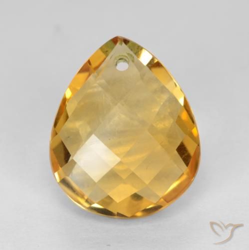 3.85ct طبيعي برتقالى ذهبى غامق سيترين, شكل الكمثرى, VVS-VS