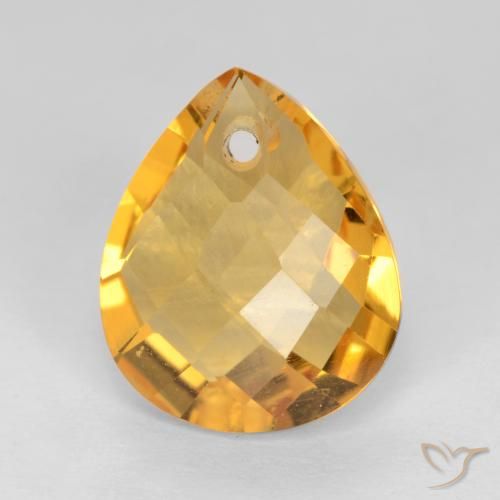 3.54ct طبيعي برتقالى ذهبى غامق سيترين, شكل الكمثرى, VVS-VS