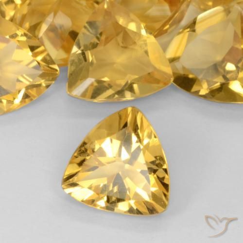 سيترين ذهبى غامق طبيعي، مثلثى، 1.50 قيراط، VVS-VS