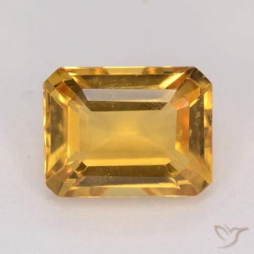 1.47ct طبيعي ذهبى داكن سيترين, قص الزمرد, VVS-VS