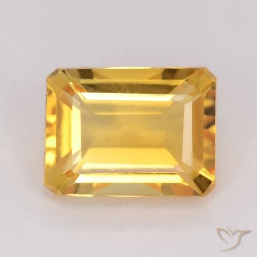 1.54ct طبيعي برتقالى ذهبة سيترين, قص الزمرد, VVS-VS