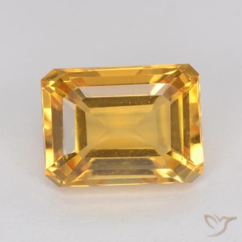 1.44ct طبيعي ذهبى داكن سيترين, قص الزمرد, VVS-VS