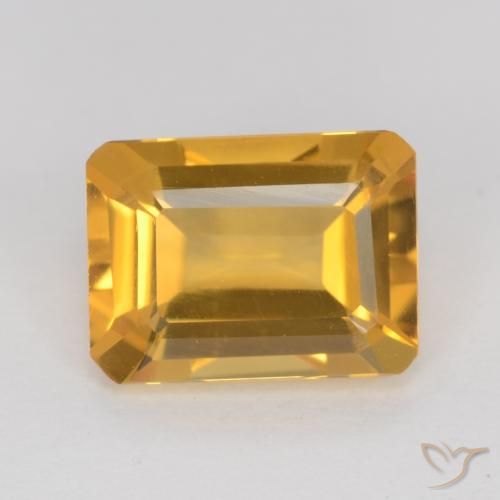 1.24ct طبيعي برتقالى ذهبى غامق سيترين, قص الزمرد, VVS-VS
