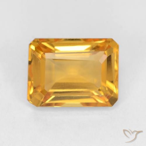 1.67ct طبيعي ذهبى داكن سيترين, قص الزمرد, VVS-VS