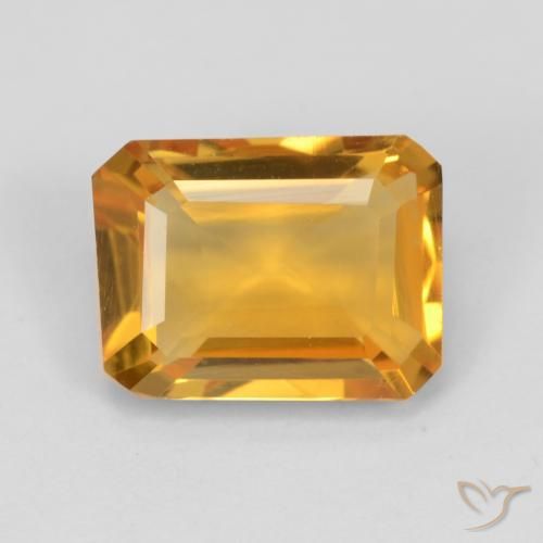 1.37ct طبيعي برتقالى متوسط سيترين, قص الزمرد, VVS-VS