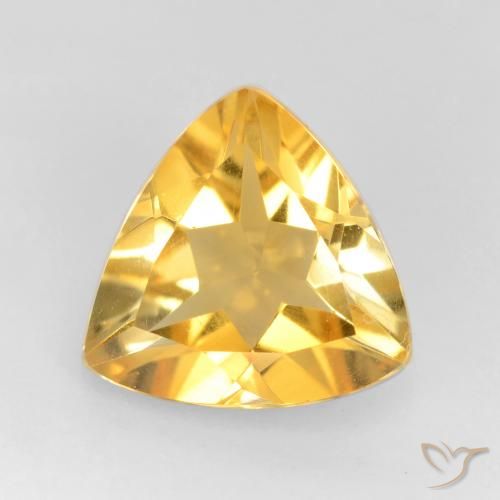 1.50ct طبيعي ذهبى متوسط سيترين, مثلثى, قليلا جدا