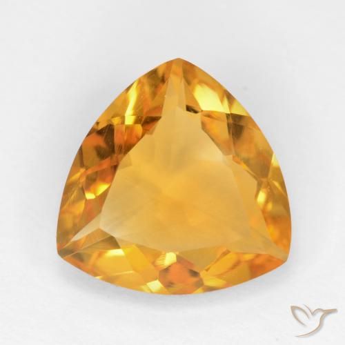 1.88ct طبيعي ذهبى-برتقالى سيترين, مثلثى, VVS-VS