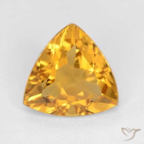 2.03ct طبيعي برتقالى ذهبى غامق سيترين, مثلثى, VVS-VS