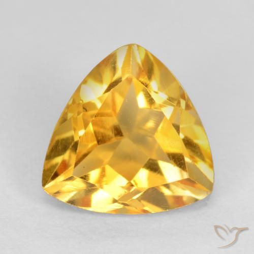 1.11ct طبيعي ذهبى لامع سيترين, مثلثى, قليلا جدا