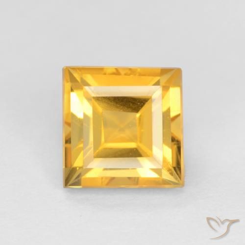 1.75ct طبيعي ذهبى لامع سيترين, مربع, قليلا جدا