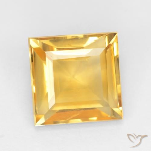 3.19ct طبيعي ذهبى متوسط سيترين, مربع, قليلا جدا