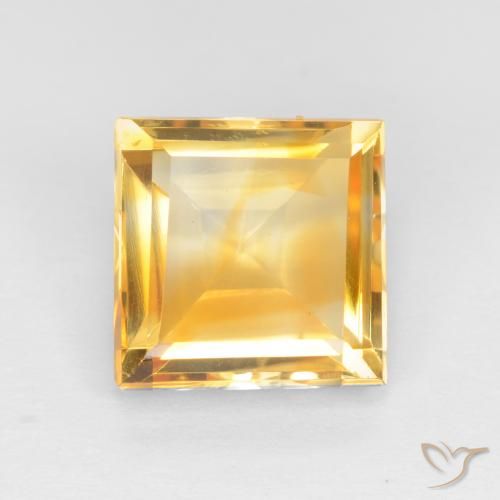 3.41ct طبيعي ذهبى لامع سيترين, مربع, قليلا جدا