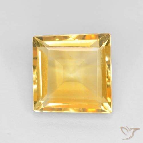 3.02ct طبيعي ذهبى ممتاز سيترين, مربع, قليلا جدا