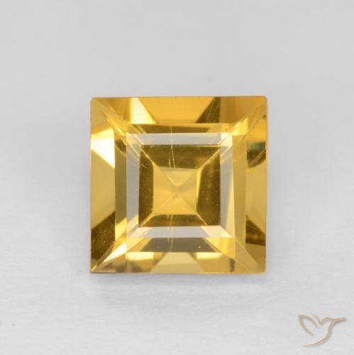 1.49ct طبيعي ذهبى متوسط سيترين, مربع, قليلا جدا