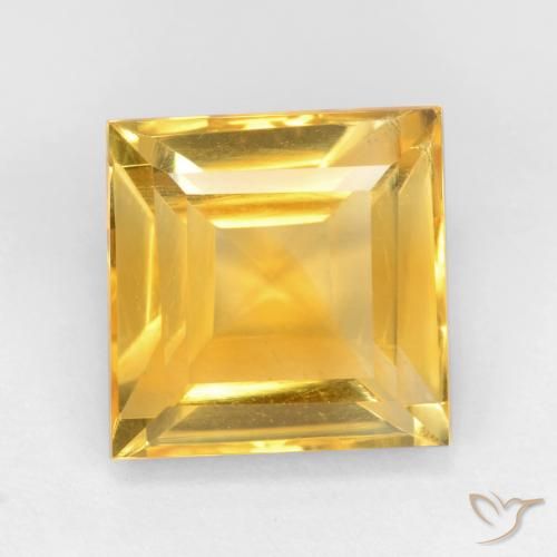 3.54ct طبيعي ذهبي سيترين, مربع, قليلا جدا