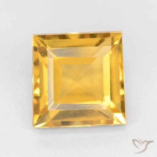 1.51ct طبيعي برتقالى ذهبة سيترين, مربع, قليلا جدا
