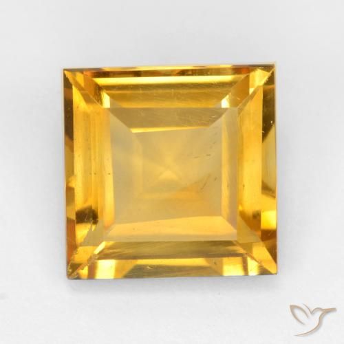 3.06ct طبيعي ذهبى متوسط سيترين, مربع, قليلا جدا