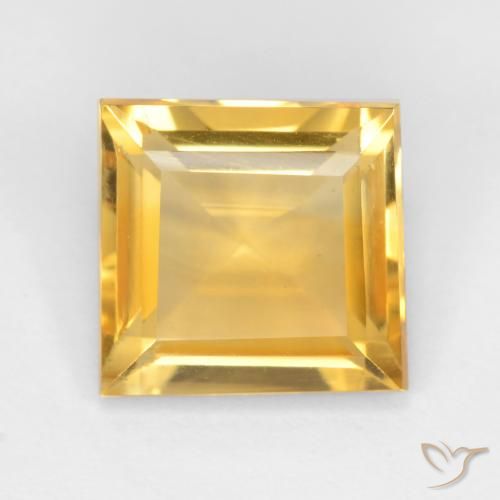 2.87ct طبيعي ذهبى لامع سيترين, مربع, قليلا جدا