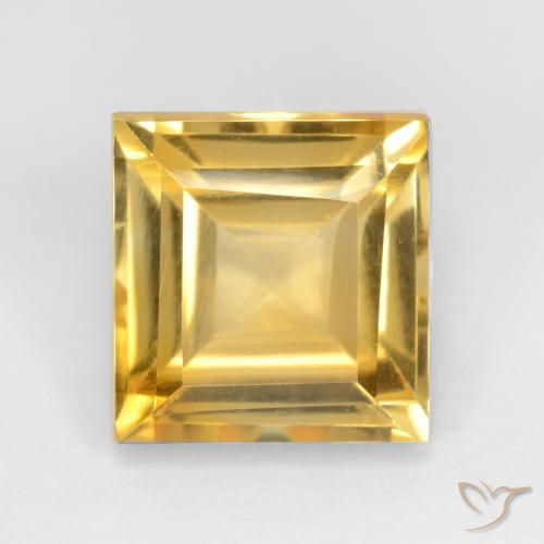 3.76ct طبيعي ذهبى متوسط سيترين, مربع, قليلا جدا