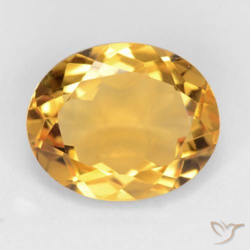 3.07ct طبيعي ذهبى داكن-متوسط سيترين, بيضوي, قليلا جدا