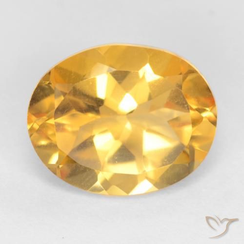 3.28ct طبيعي برتقالى ذهبى غامق سيترين, بيضوي, قليلا جدا