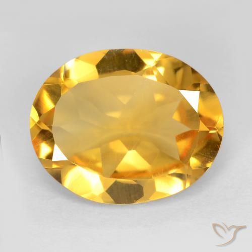 2.96ct طبيعي برتقالى ذهبى غامق سيترين, بيضوي, قليلا جدا