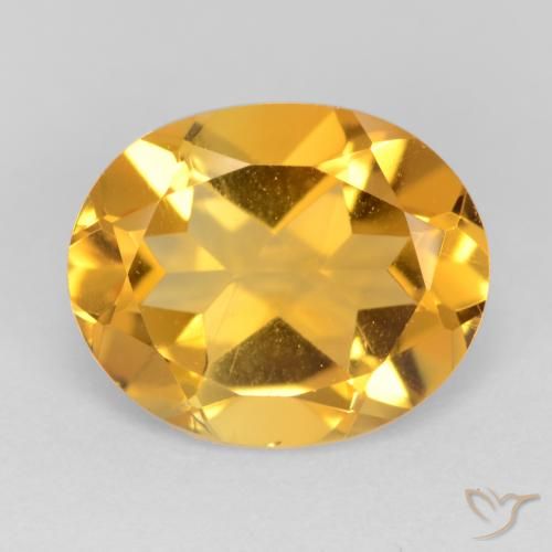 3.02ct طبيعي ذهبى داكن سيترين, بيضوي, قليلا جدا