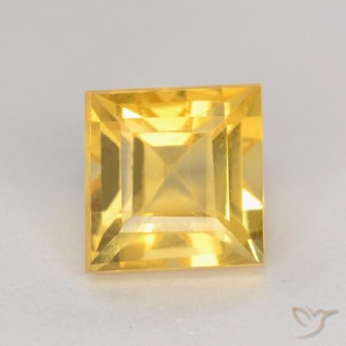 2.01ct طبيعي ذهبى متوسط سيترين, مربع, قليلا جدا