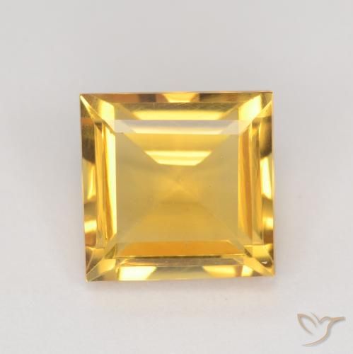 3.14ct طبيعي برتقالى ذهبة سيترين, مربع, قليلا جدا