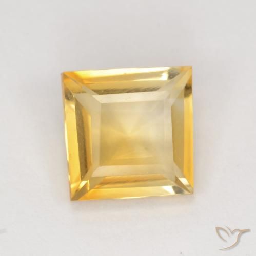 1.71ct طبيعي ذهب سيترين, مربع, قليلا جدا