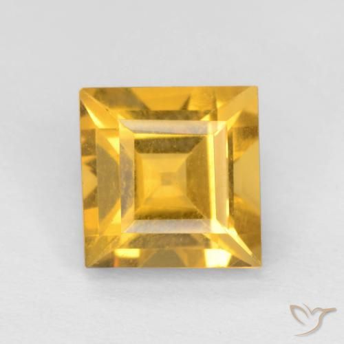 1.60ct طبيعي ذهبى متوسط سيترين, مربع, VVS-VS