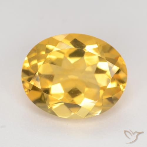 3.32ct طبيعي ذهبى متوسط سيترين, بيضوي, VVS-VS