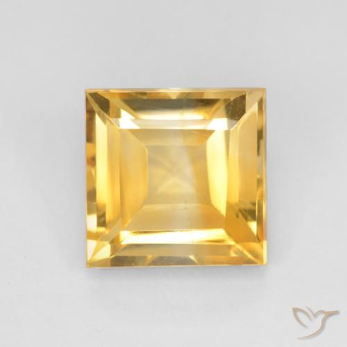 3.11ct طبيعي ذهبى لامع سيترين, مربع, قليلا جدا