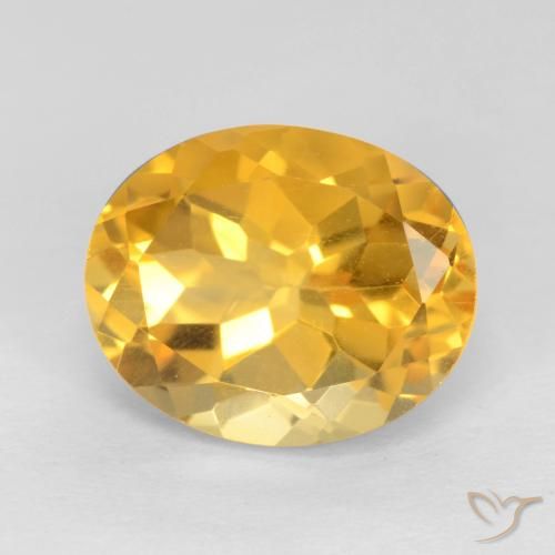 3.66ct طبيعي ذهبى لامع سيترين, بيضوي, قليلا جدا
