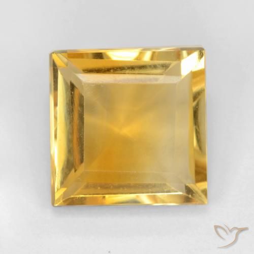 3.06ct طبيعي ذهبى متوسط سيترين, مربع, قليلا جدا
