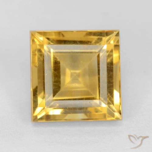 3.23ct طبيعي ذهبى متوسط سيترين, مربع, قليلا جدا