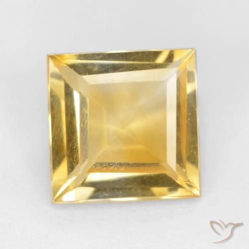 2.15ct طبيعي ذهبى متوسط سيترين, مربع, قليلا جدا