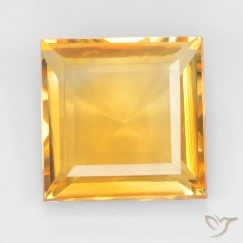 2.77ct طبيعي ذهبى-برتقالى فاتح-متوسط سيترين, مربع, قليلا جدا