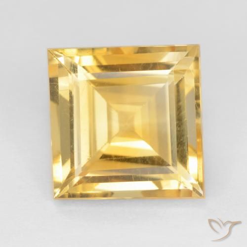 3.03ct طبيعي ذهب سيترين, مربع, قليلا جدا