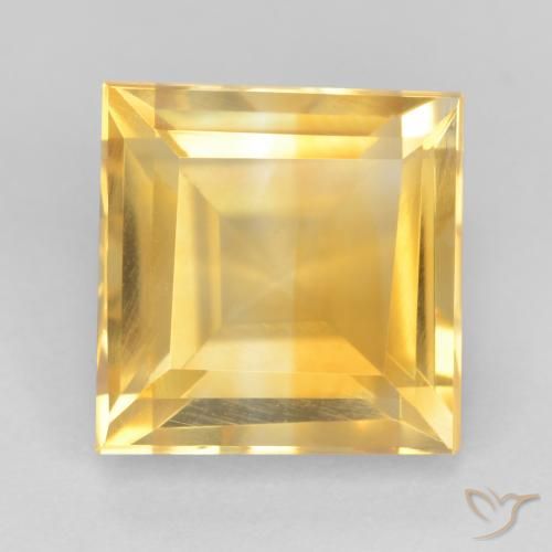 3.04ct طبيعي ذهبى متوسط سيترين, مربع, قليلا جدا
