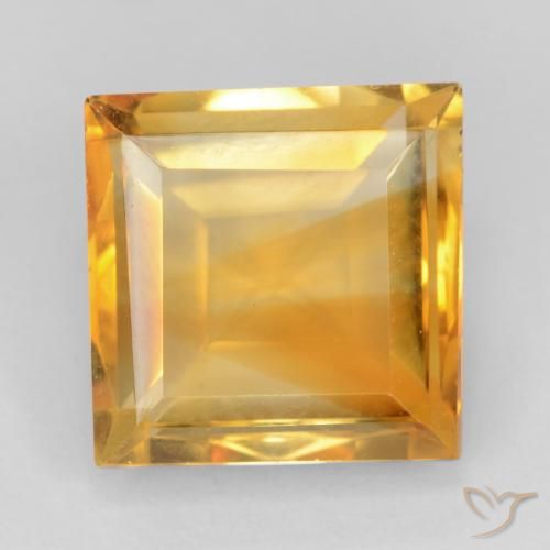 3.02ct طبيعي ذهبى-برتقالى سيترين, مربع, VVS-VS