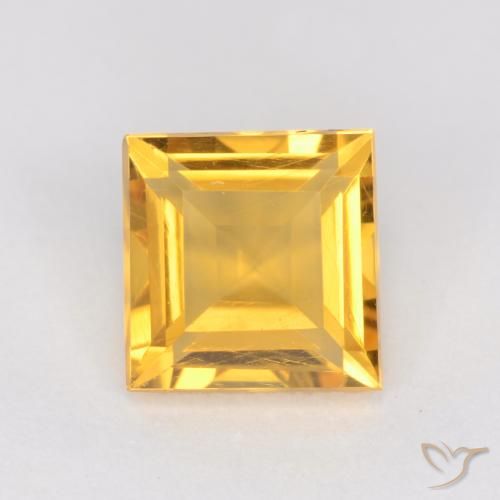 1.06ct طبيعي برتقالى ذهبة سيترين, مربع, قليلا جدا